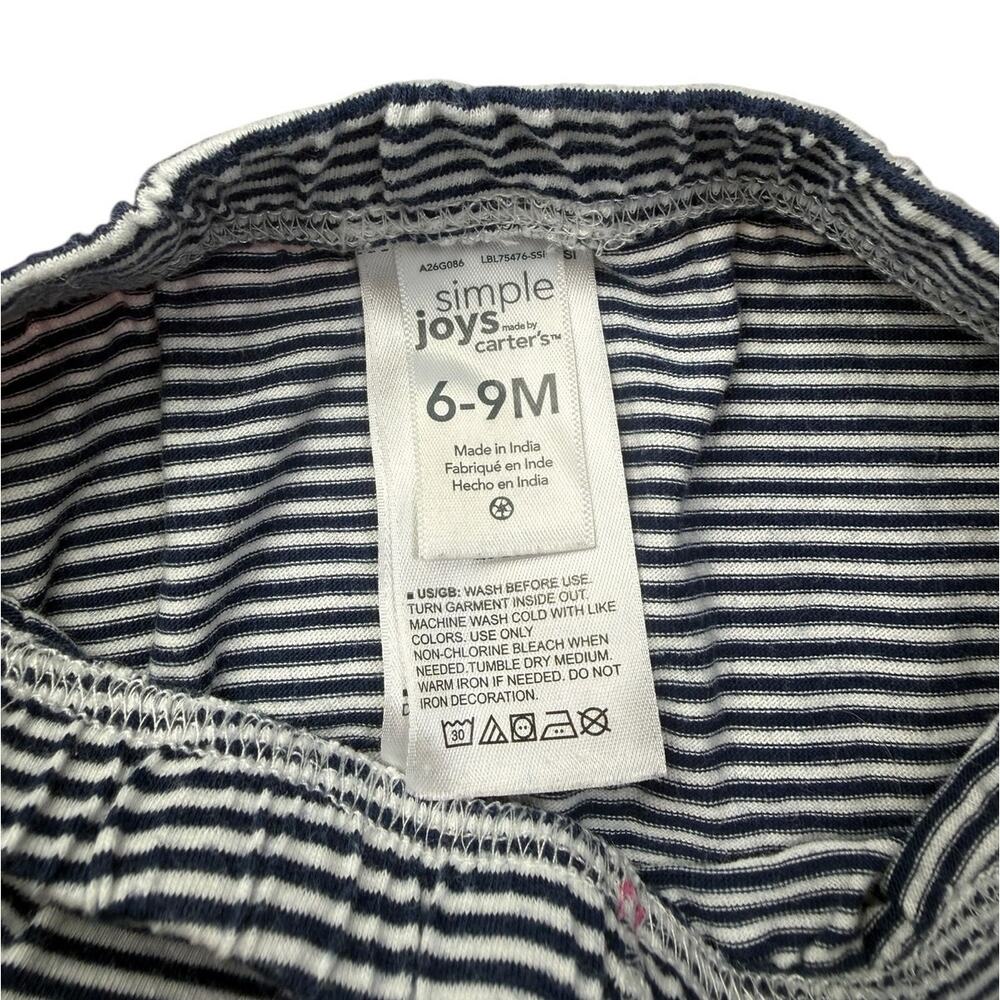 Carters Pants Bundle Baby Girl Pink White Black 6-9 Months - Picture 10 of 10